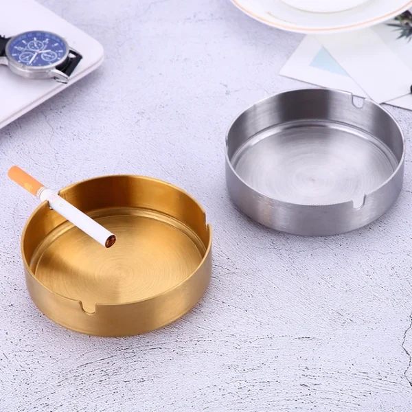 Stainless Steel Round Ashtray 10 cm Q
