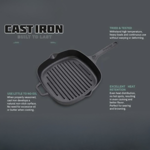 PRESTIGE PR48886 CAST IRON GRILL PAN, 25 cm DIAMETER - Image 2