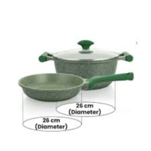 Prestige Essentials Aluminium Granite Non Stick Cooking Set Combo, Set of 6 , Green - Image 5