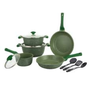 Prestige Essentials Aluminium Granite Non Stick Cooking Set Combo, Set of 6 , Green - Image 4