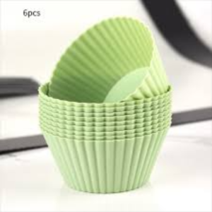 6-Piece Non-stick and Reusable Silicon Cupcake Molder in Mint Color - Image 2