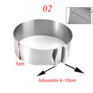 Stainless Steel Dessert Ring with Pusher, 10 x 4.5 cm - Image 3