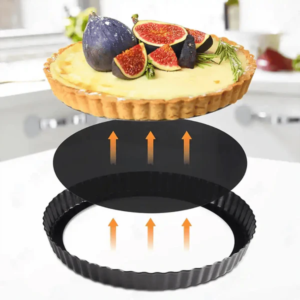 Louis Tellier Non-Stick Medium Deep Round Fluted Tart Mould Fixed Bottom Ø 22CM , H 1.2CM - Image 2