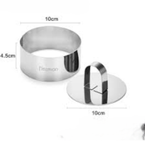 Stainless Steel Dessert Ring with Pusher, 10 x 4.5 cm - Image 4