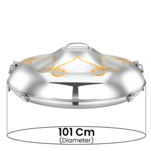 Pradeep Ellipse Stainless Steel Hot Pot Shireen Without Base Gold, 101 cm - Image 3
