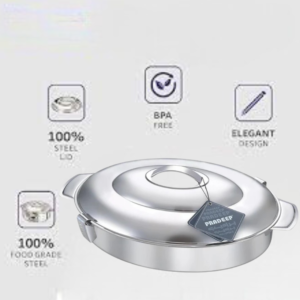 Pradeep Ellipse Stainless Steel Hot Pot Plain, 4000 ml - Image 4