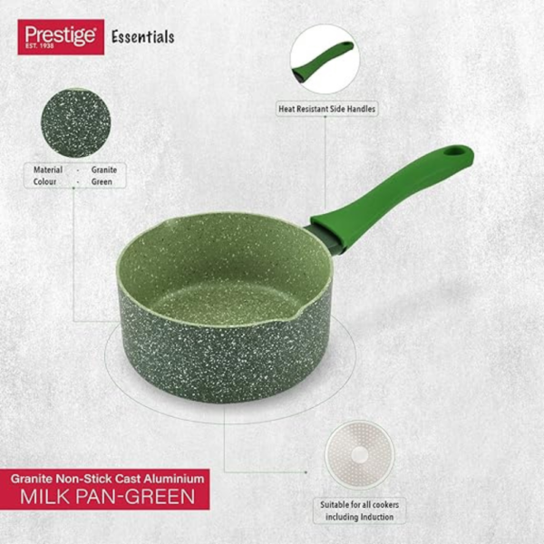 "Prestige" "Granite" "Immerse" "Milk Pan"