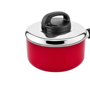 Prestige Aluminium 0.9L Classique Non Stick Sauce Pan, Red - Image 2