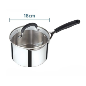 Prestige Stainless Steel 18 cm Sauce Pan With Glass Lid - Image 2